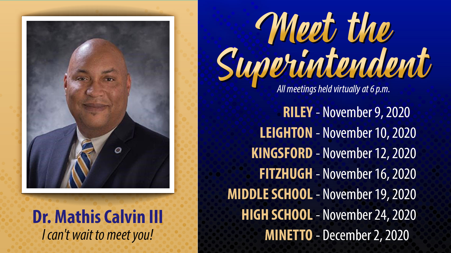Picture of Dr. Mathis Calvin III with an invite to meet the Superintendent