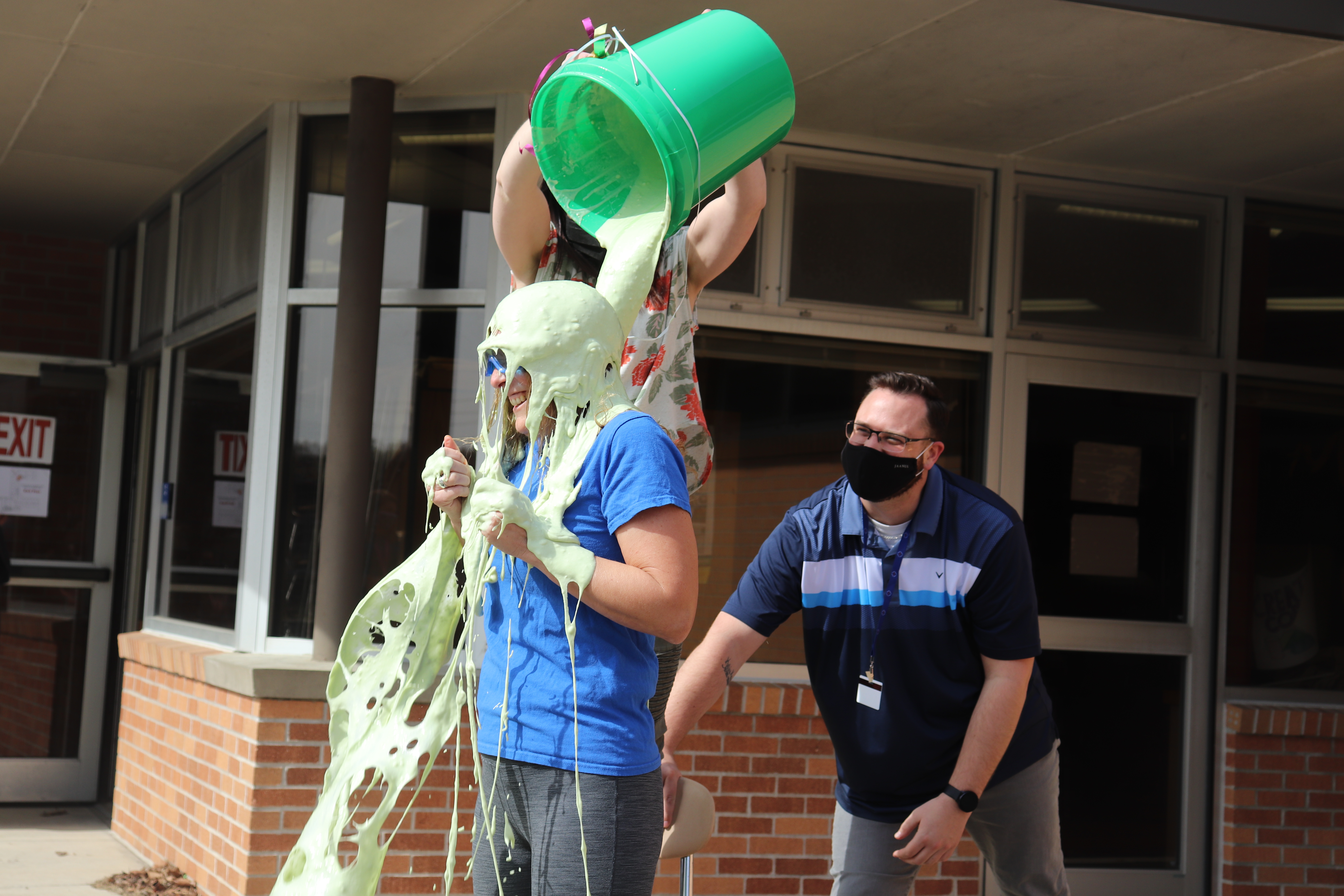 Leighton Elementary Principal Stephanie Griffin gets slimed