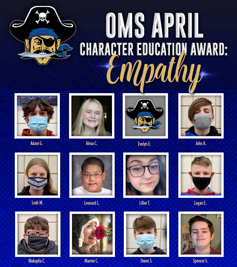 OMS April Character Education Award: Empathy with a List of Students