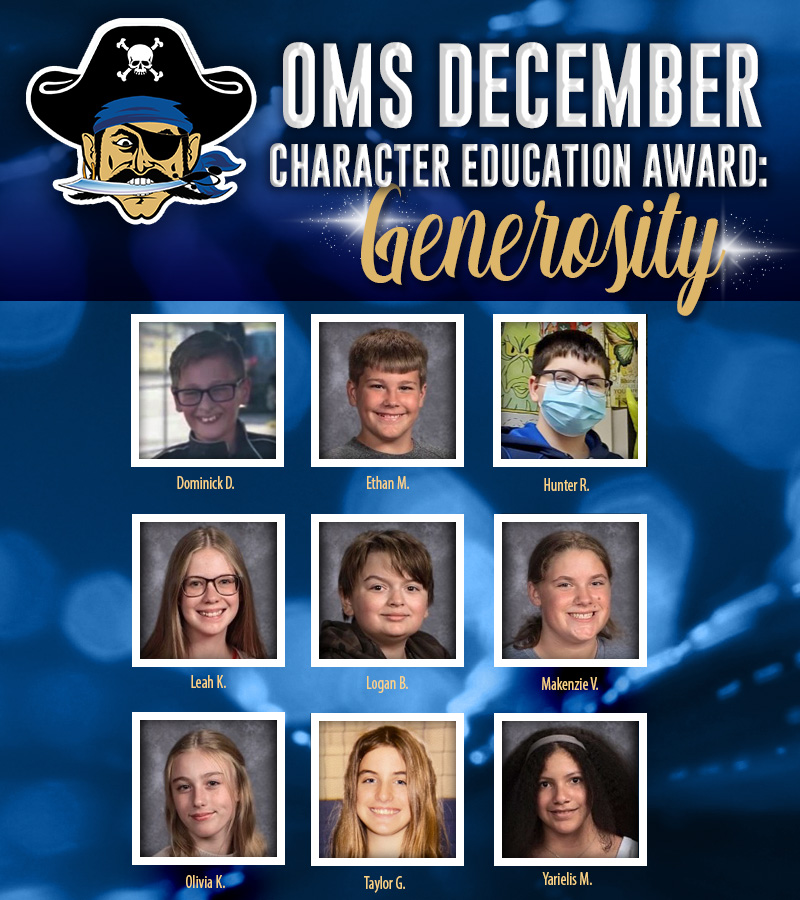 OMS December Character Education Award: Generosity