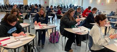 OHS National Honor Society chapter members sign letters for St. Jude’s